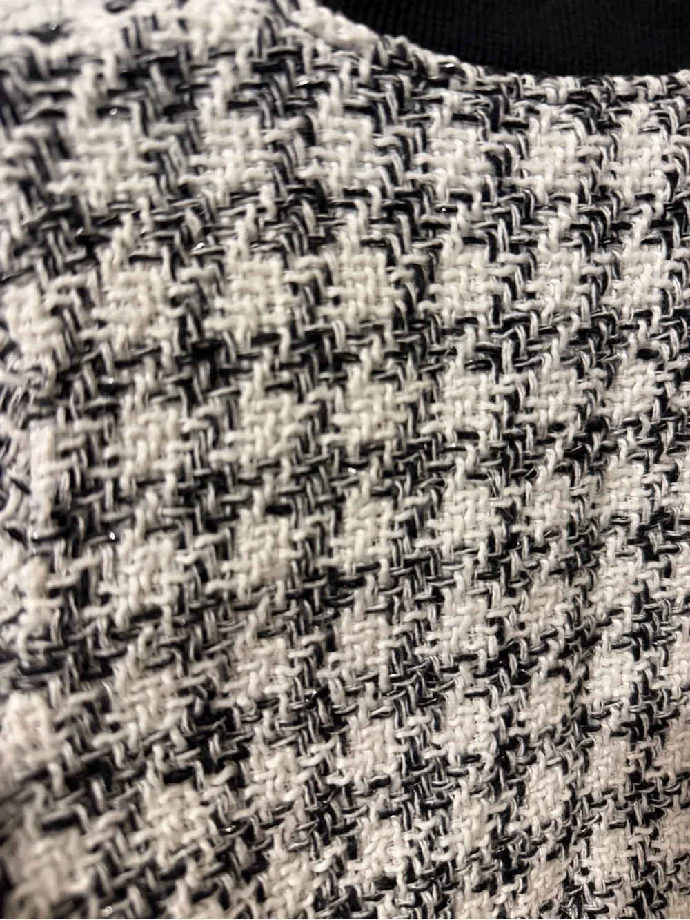 Girls Black & White Houndstooth Tweed Blazer Cardigan with Gold Buttons